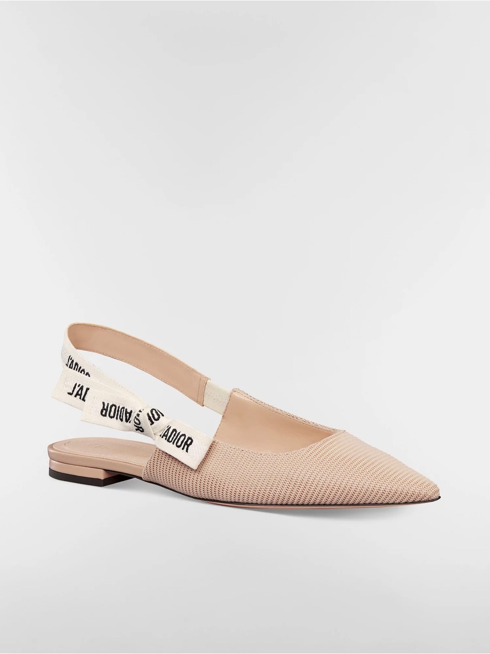 Knit Slingback Pointed-Toe Flat - Pink Beige, Women’s 8 (Euro 39)